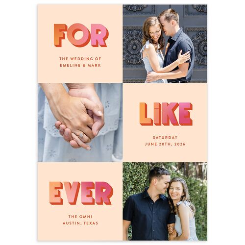 For Like Ever Save the Date Cards Burnt Orange Signature smooth No