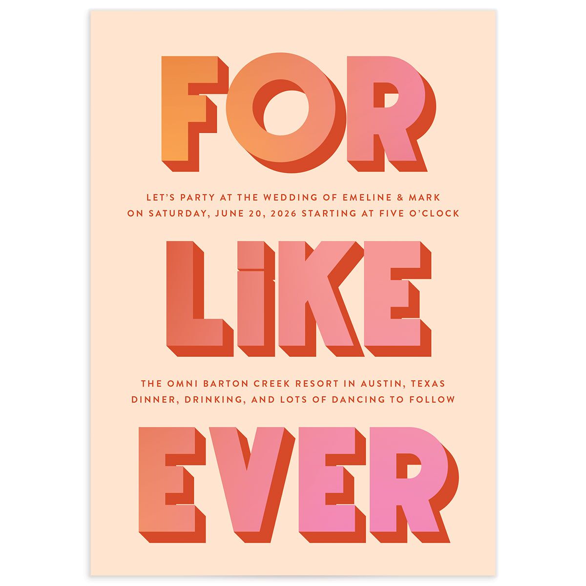 For Like Ever Wedding Invitations