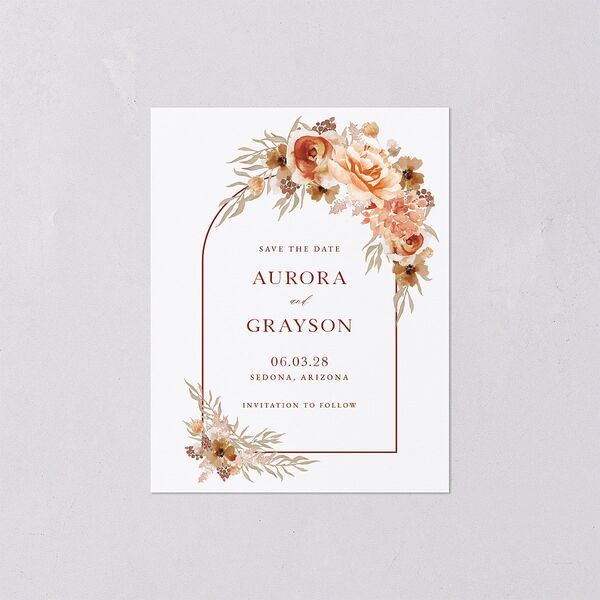 Bohemian Arch Save the Date Petite Cards Copper Signature smooth Blank No Standard