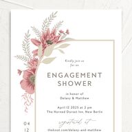 Whimsical Foliage Bridal Shower Invitations Rose Quartz Signature
