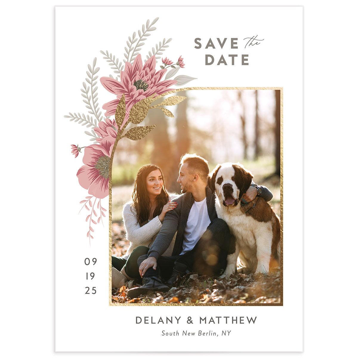 Whimsical Foliage Save The Date Cards