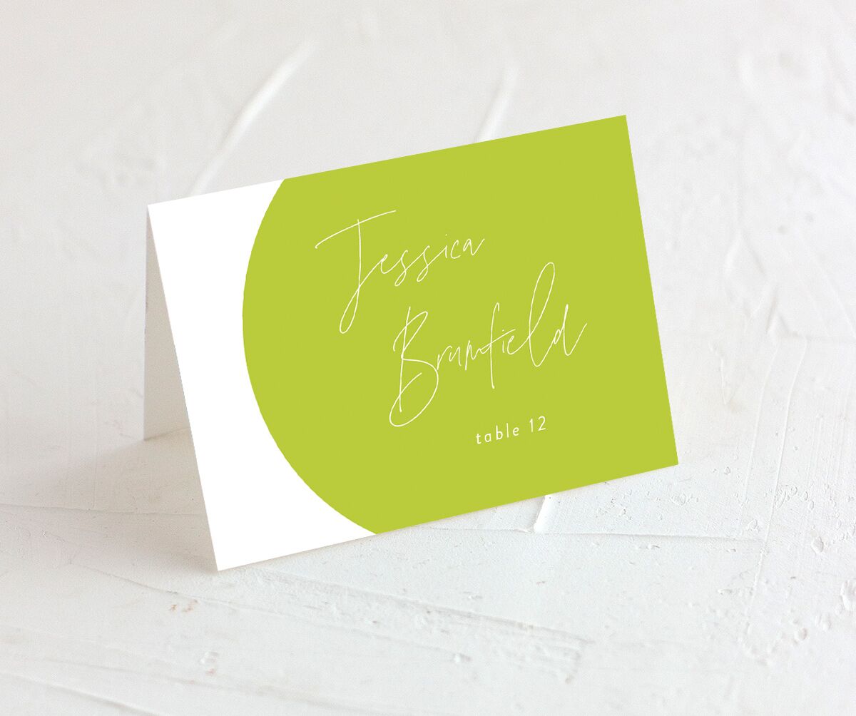 Bright Blooms Place Cards Green Apple Signature