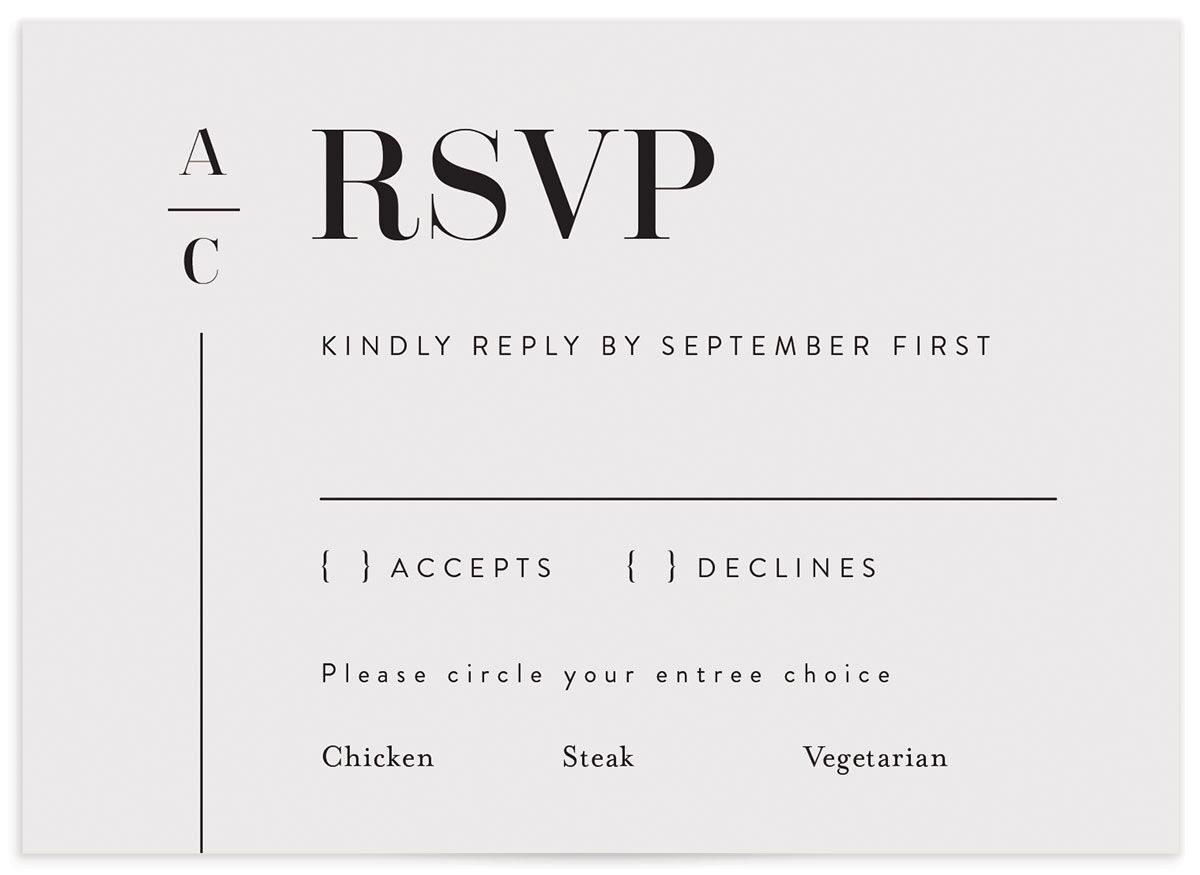 Industrial Palette Wedding Response Cards Pure White Signature
