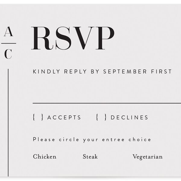 Industrial Palette Wedding Response Cards Pure White Signature
