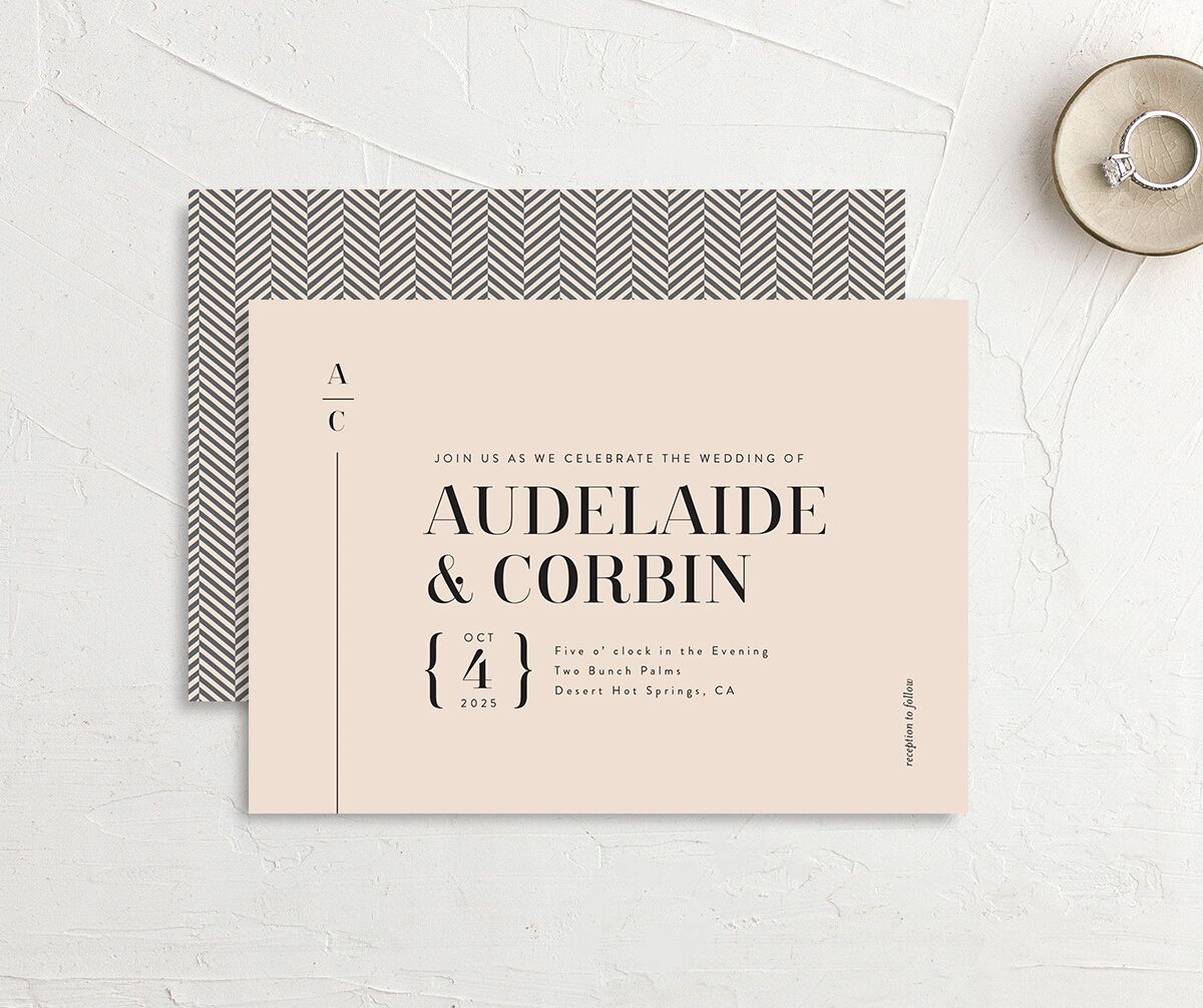 Industrial Palette Wedding Invitations Sand Signature No
