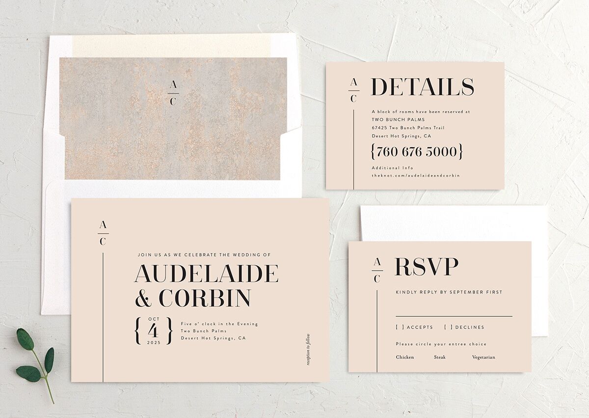 Industrial Palette Wedding Invitations Sand Signature No