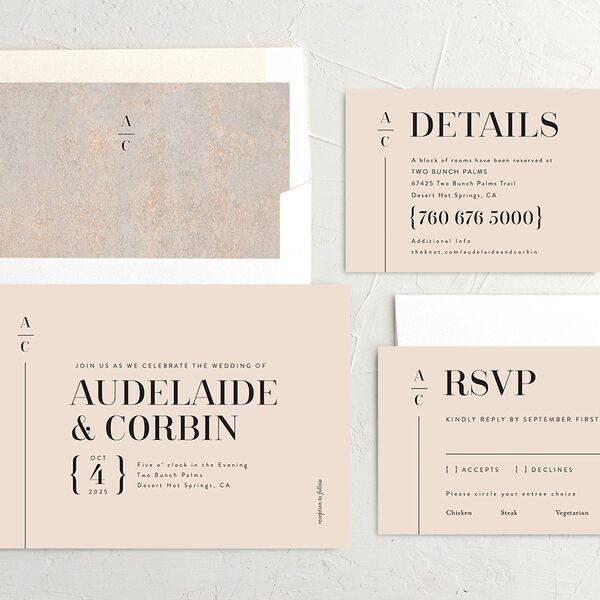 Industrial Palette Wedding Invitations Sand Signature No