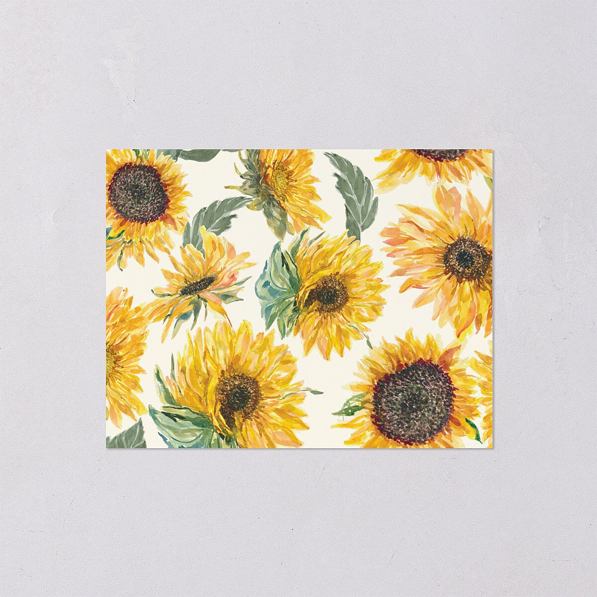 Sunflower Save the Date Petite Cards Cream Signature smooth Blank No Standard