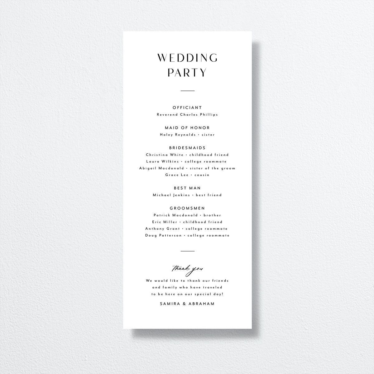 Exotic Wedding Programs by Vera Wang back