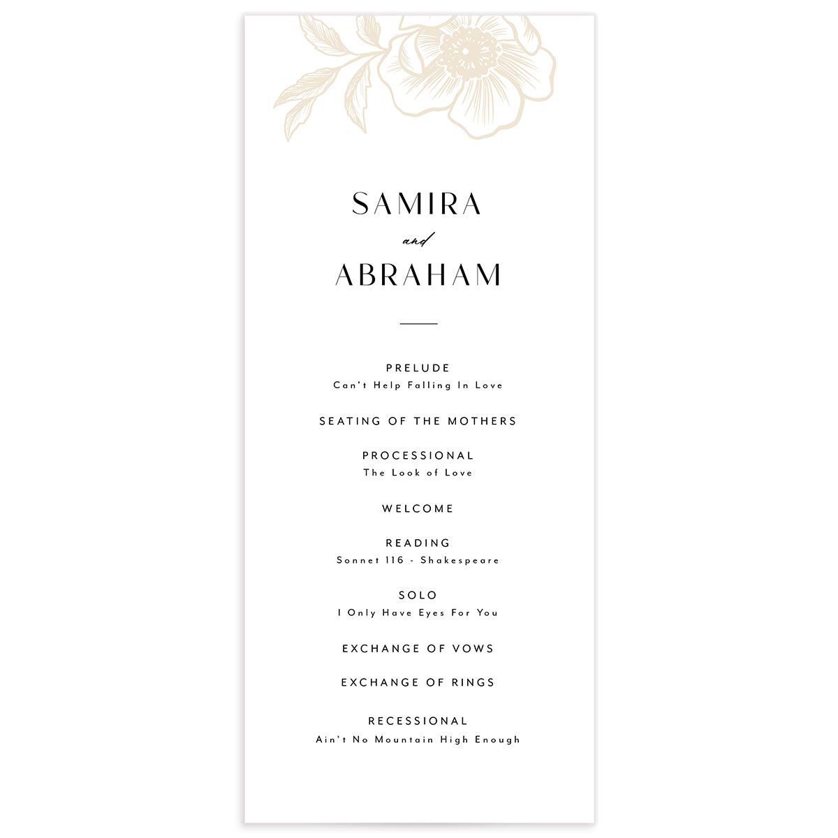 Exotic Wedding Programs by Vera Wang
