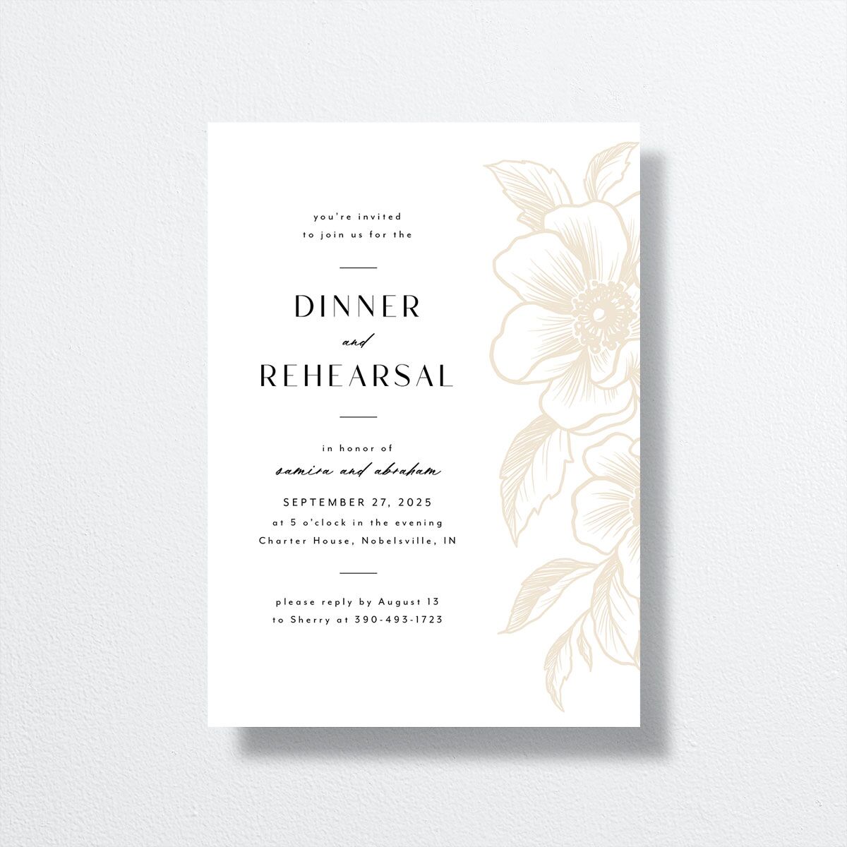 Exotic Rehearsal Dinner Invitations by Vera Wang front