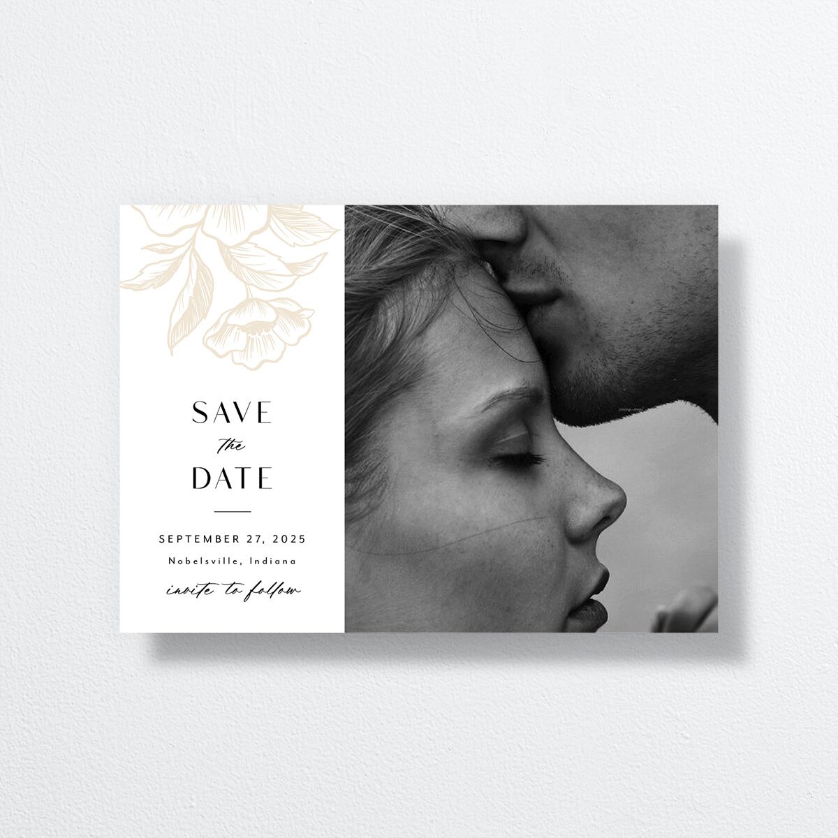 Exotic Save The Date Cards by Vera Wang front in cream