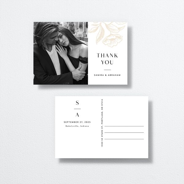 Exotic Thank You Postcards by Vera Wang front-and-back