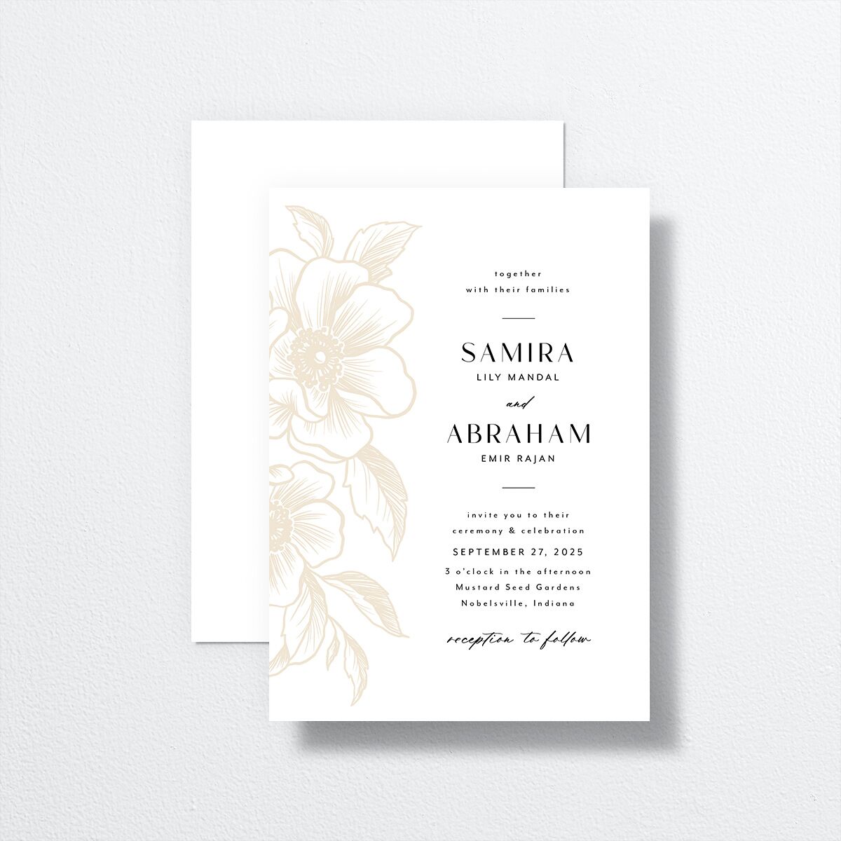 Exotic Wedding Invitations by Vera Wang front-and-back