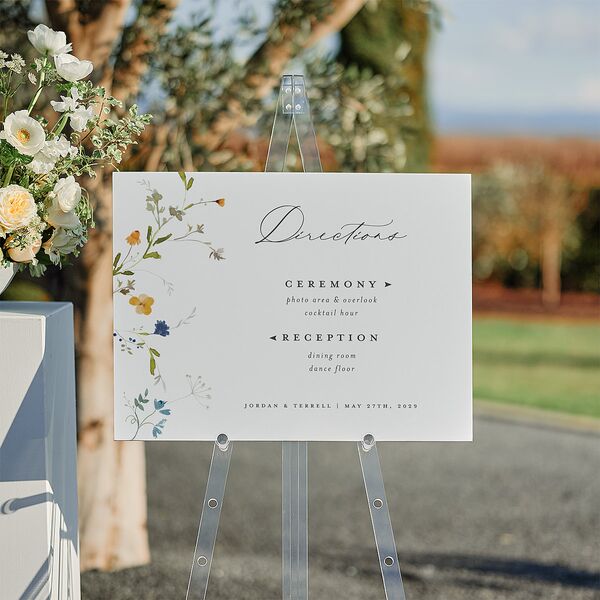 Dainty Wildflowers Standard Direction Sign Medium Sunflower Standard Indoor Foam Core M Direction