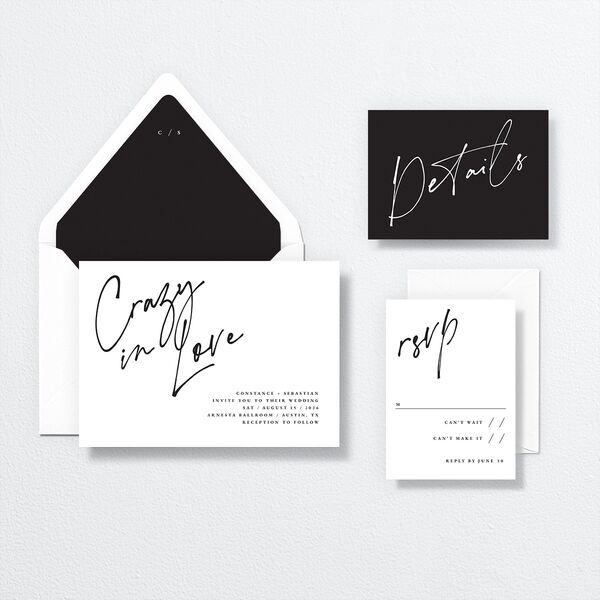 Love Love Wedding Invitations by Vera Wang Pure White Signature No
