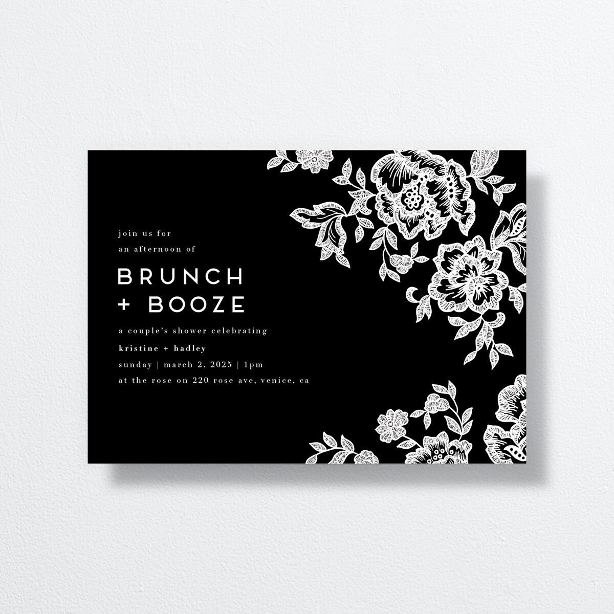Lace Bridal Shower Invitations by Vera Wang front