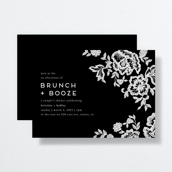 Lace Bridal Shower Invitations by Vera Wang Midnight Signature