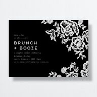 Lace Bridal Shower Invitations by Vera Wang Midnight Signature