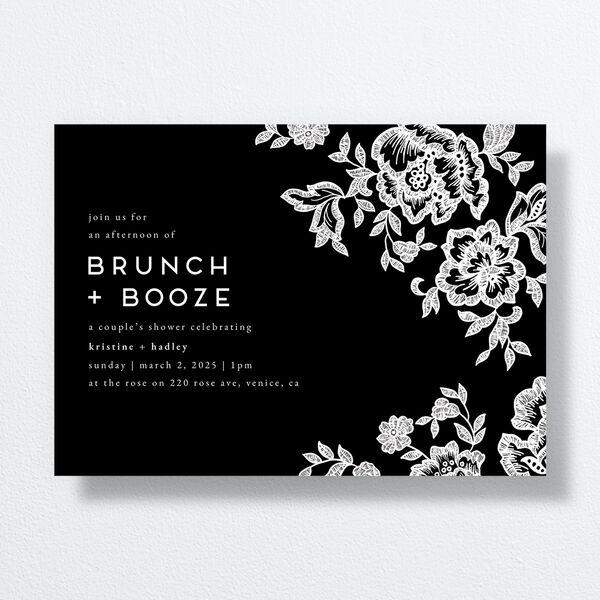 Lace Bridal Shower Invitations by Vera Wang Midnight Signature