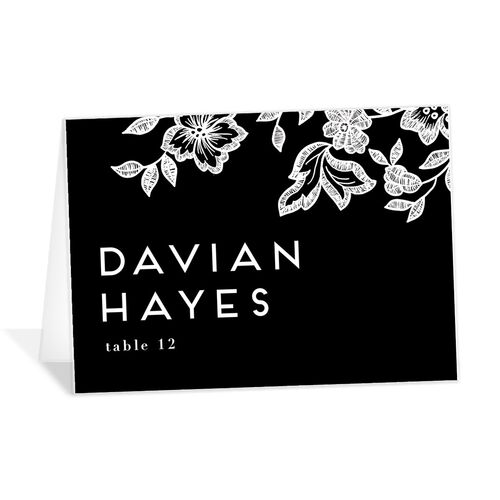  Lace Place Cards by Vera Wang - Black