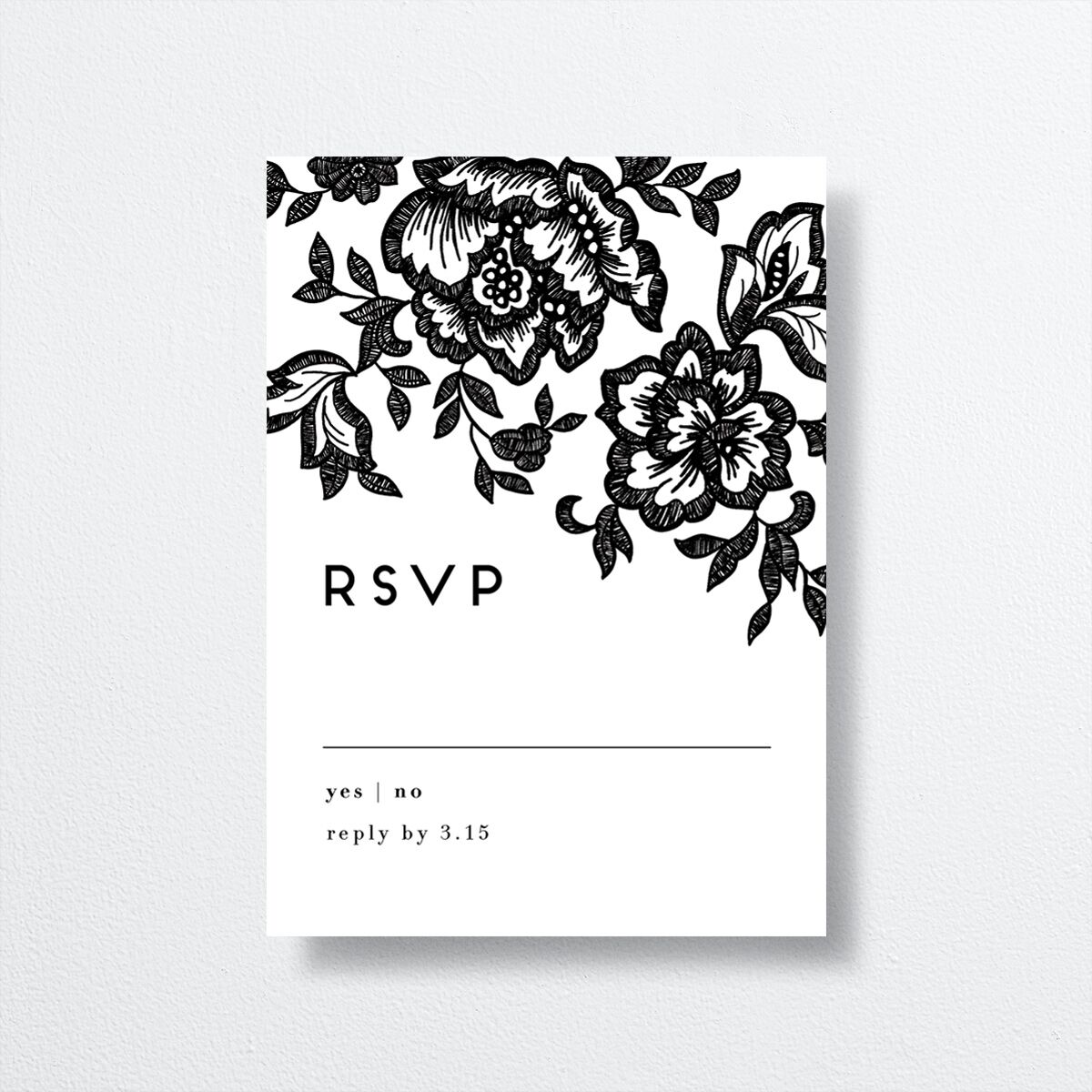 Lace Wedding Response Cards by Vera Wang front