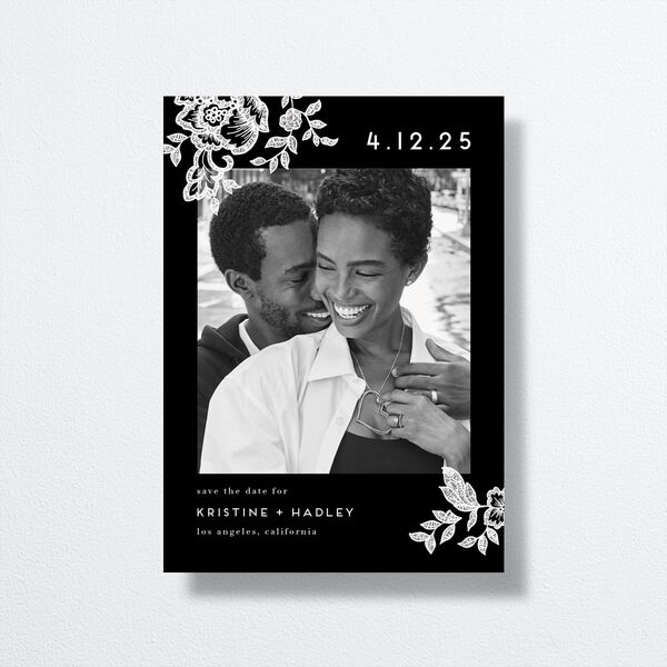 Lace Save The Date Cards by Vera Wang front