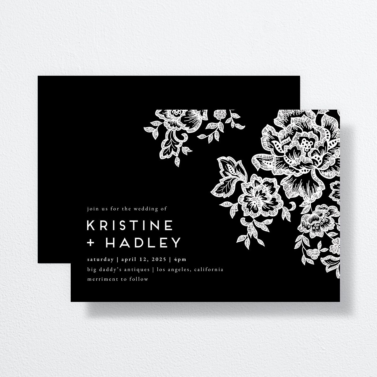 Lace Wedding Invitations by Vera Wang Midnight Signature No