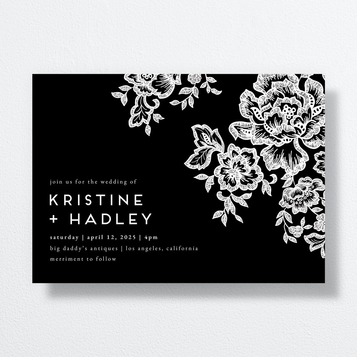 Lace Wedding Invitations by Vera Wang Midnight Signature No