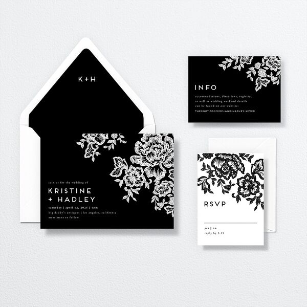 Lace Wedding Invitations by Vera Wang Midnight Signature No