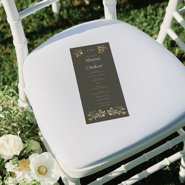 Rustic Nouveau Wedding Programs Gold Hunter Green Signature