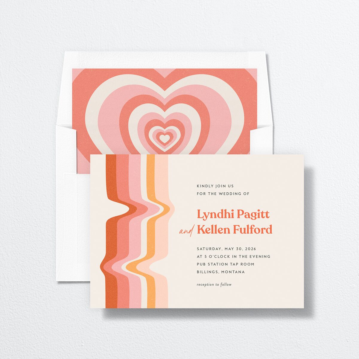 Groovy Lines Envelope Liners Standard Coral Pink
