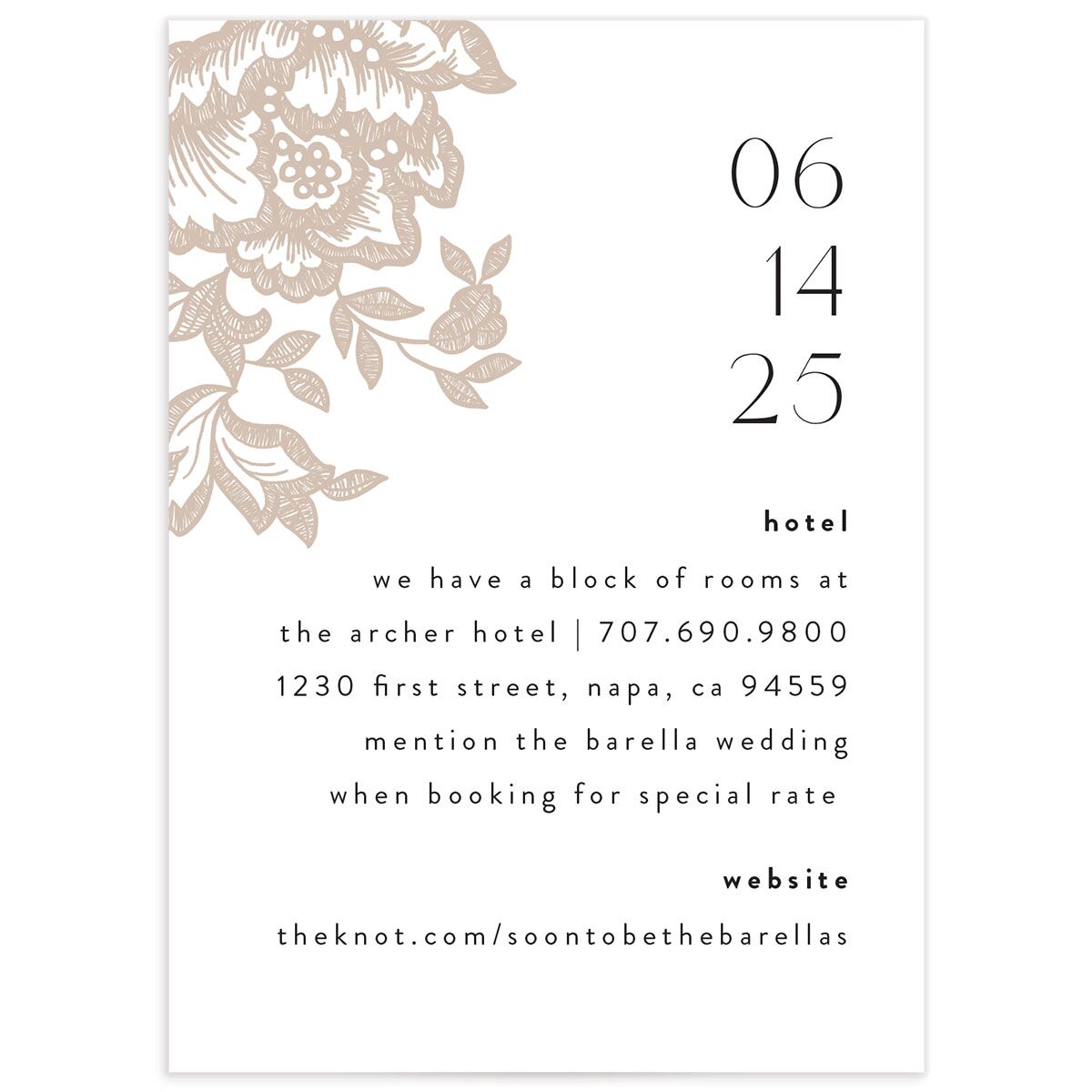 Etched Florals Wedding Enclosure Cards by Vera Wang