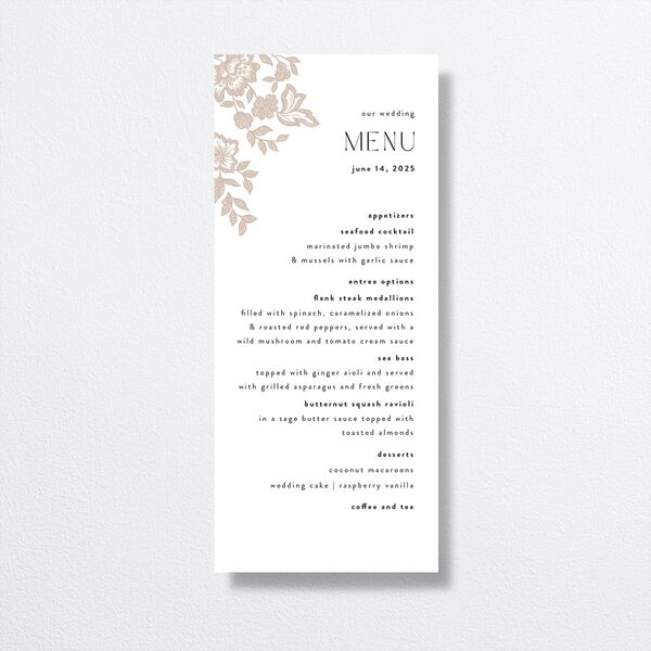 Etched Florals Menus by Vera Wang front