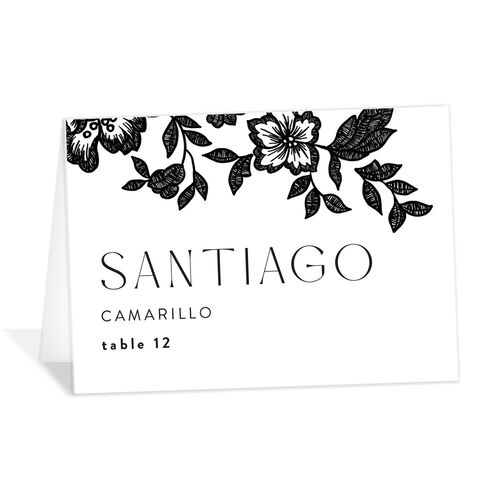 Etched Florals Place Cards by Vera Wang - Black