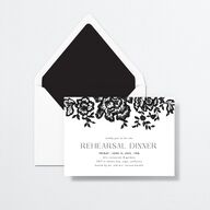 Etched Florals Rehearsal Dinner Invitations by Vera Wang Midnight Signature