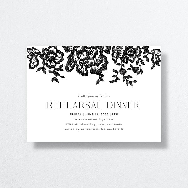 Etched Florals Rehearsal Dinner Invitations by Vera Wang Midnight Signature