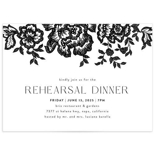 Etched Florals Rehearsal Dinner Invitations by Vera Wang