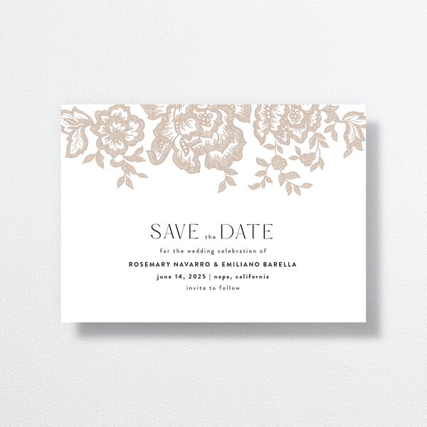 Etched Florals Save The Date Cards by Vera Wang front