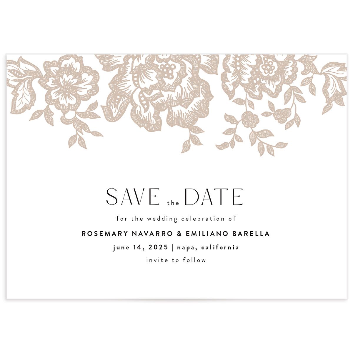 Etched Florals Save The Date Cards by Vera Wang
