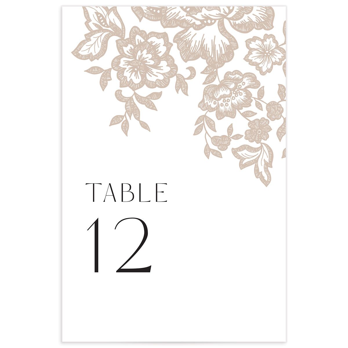 Etched Florals Table Numbers by Vera Wang