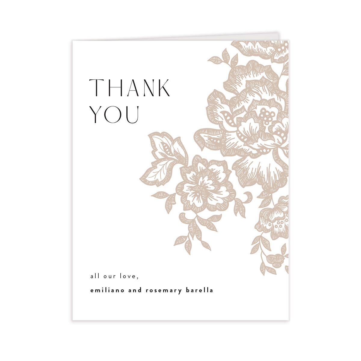 Etched Florals Thank You Cards by Vera Wang