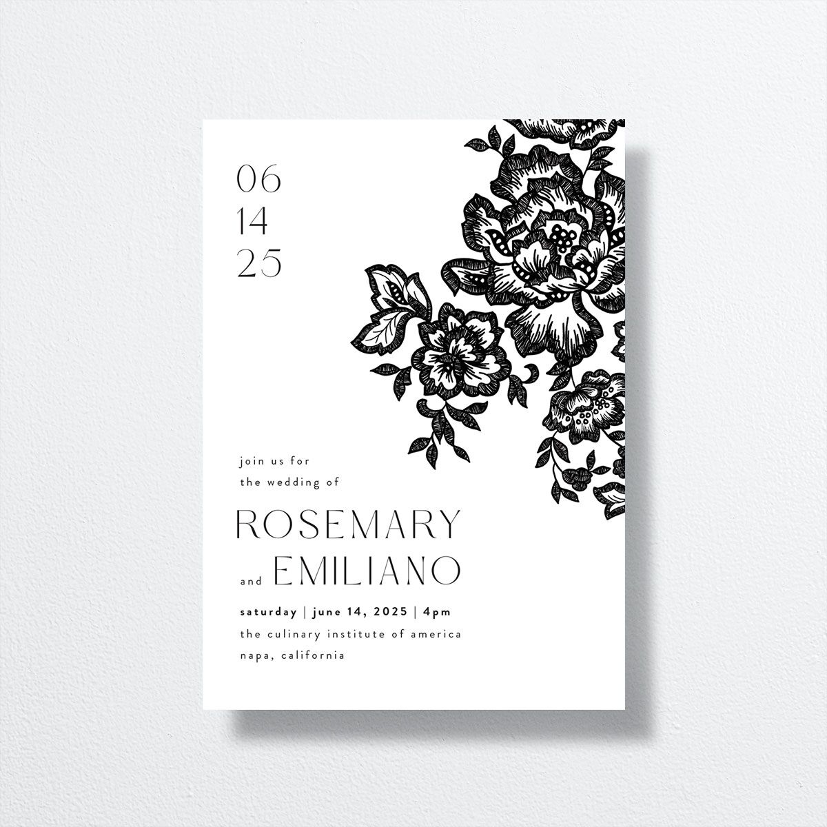 Etched Florals Wedding Invitations by Vera Wang front