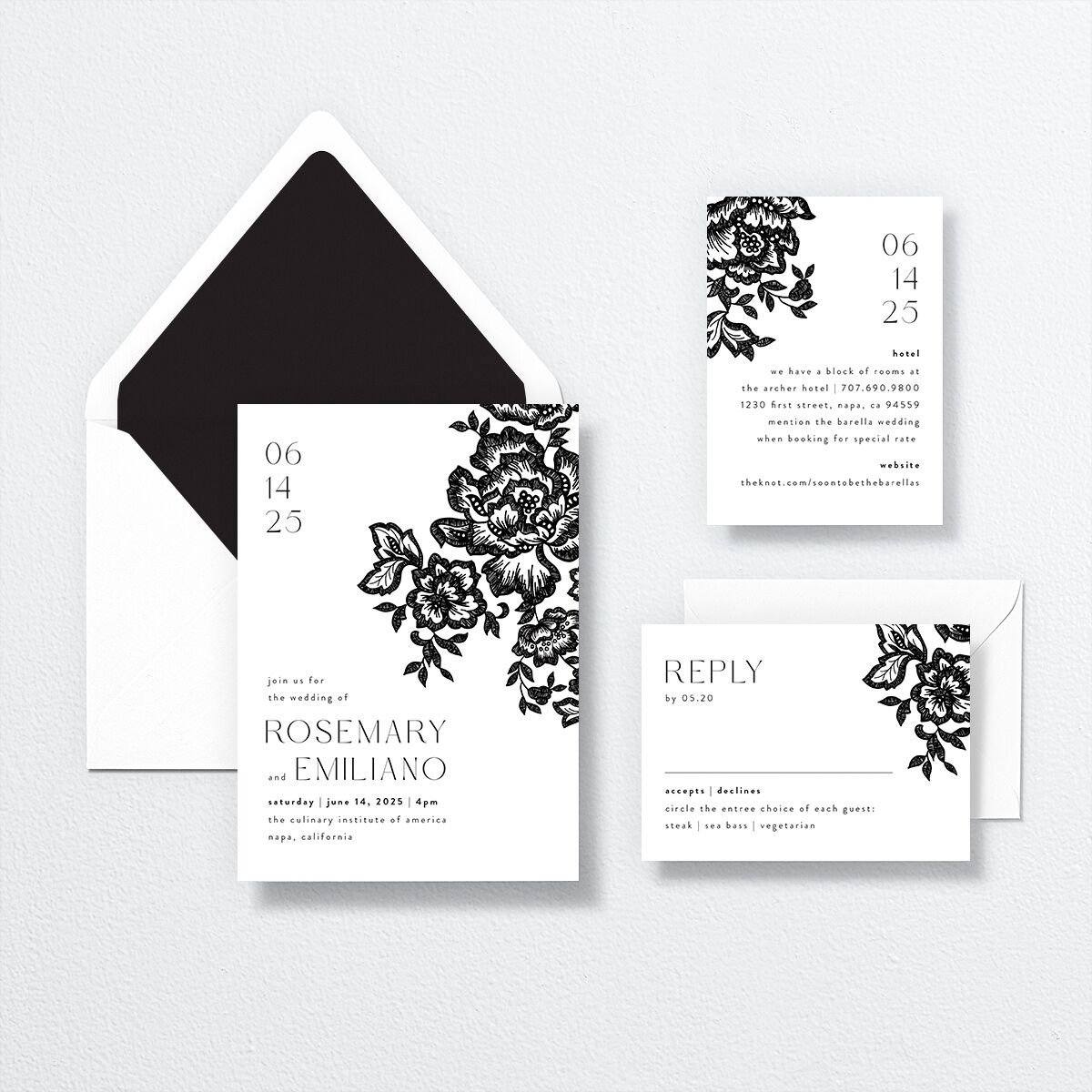 Etched Florals Wedding Invitations by Vera Wang suite