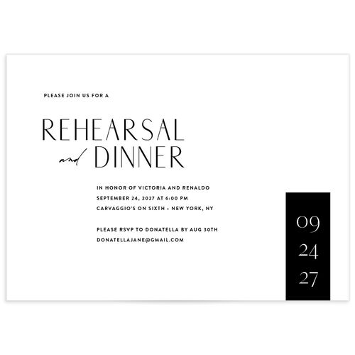 Our Time Rehearsal Dinner Invitations by Vera Wang