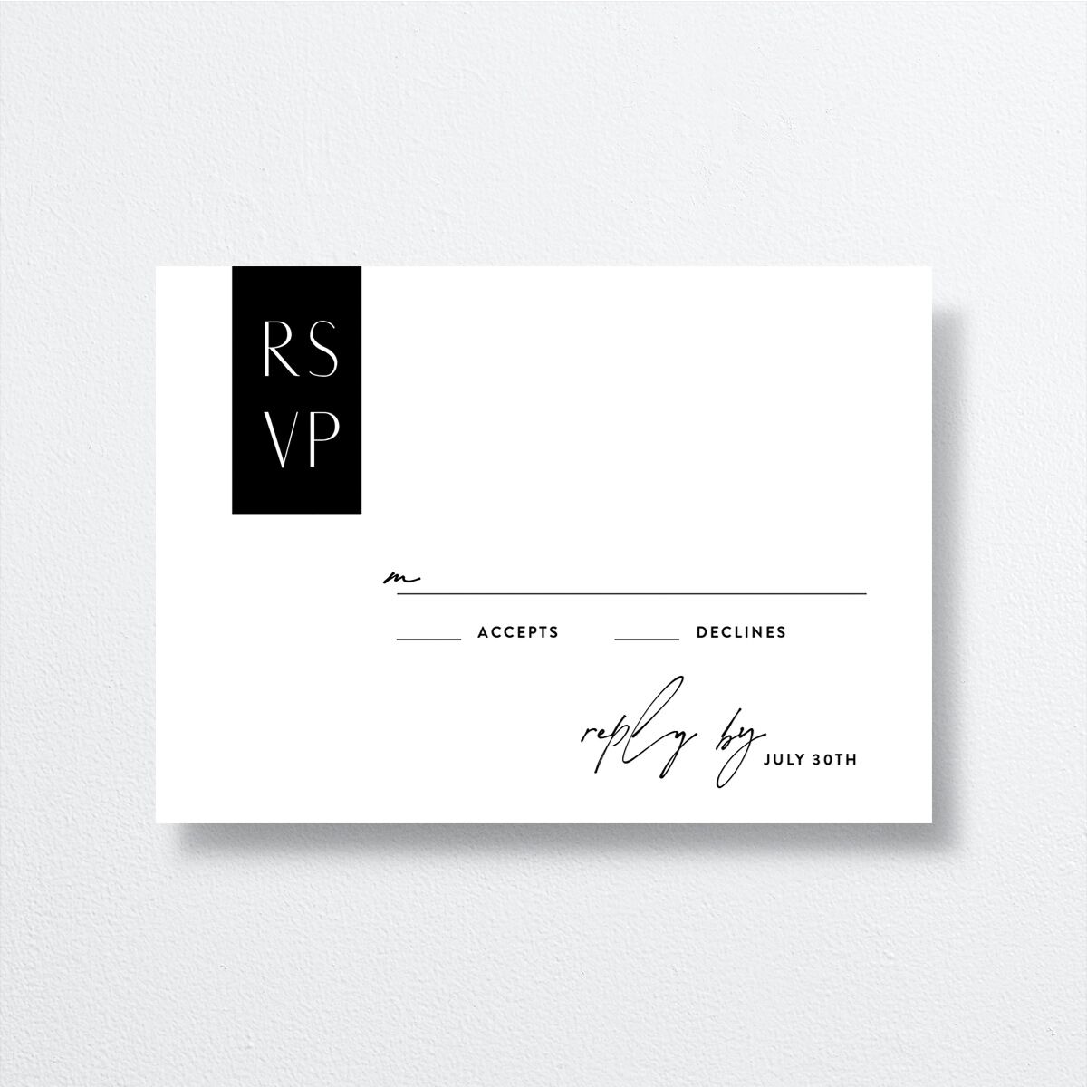 Our Time Wedding Response Cards by Vera Wang front in white
