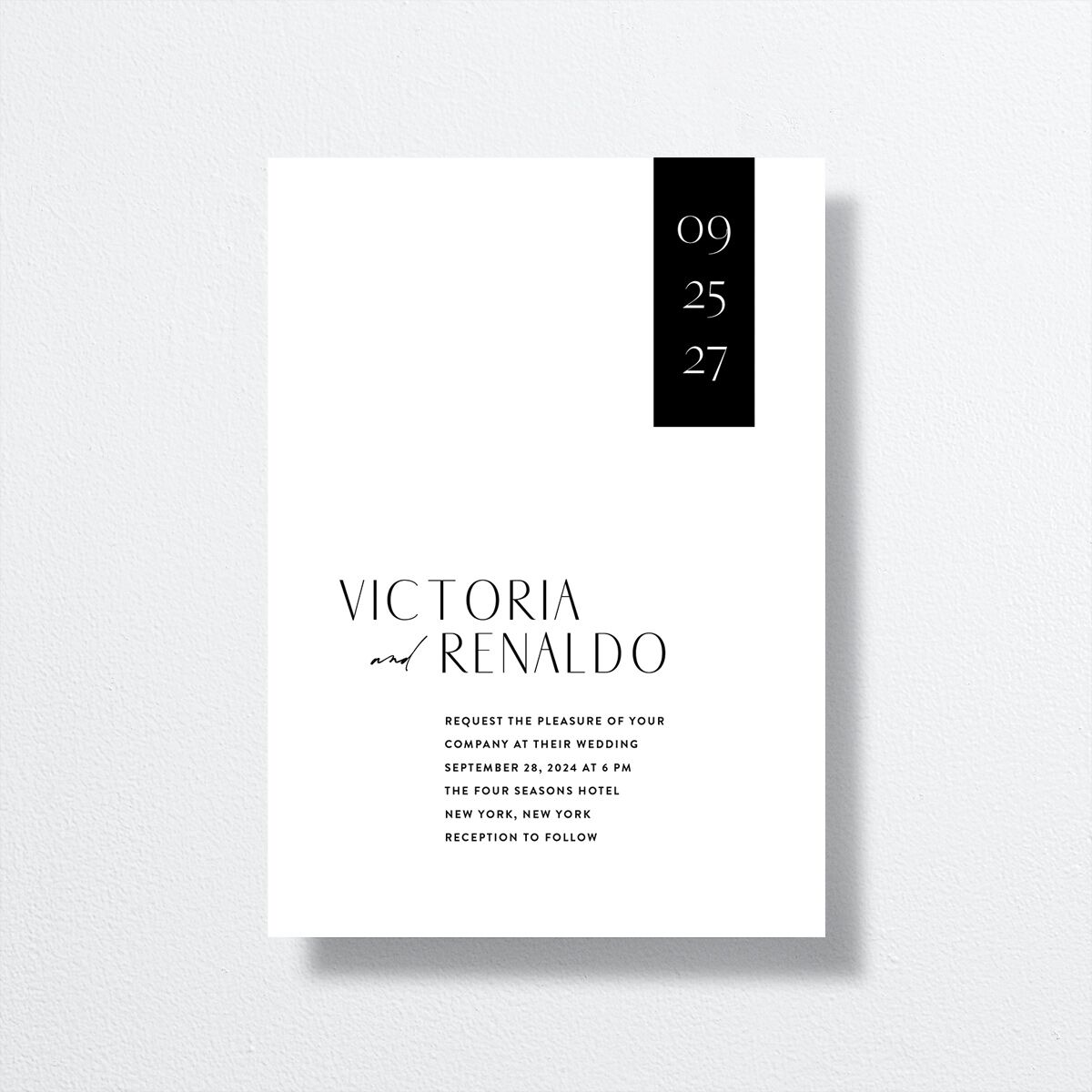 Our Time Wedding Invitations by Vera Wang front in white