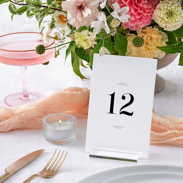 Country Club Table Numbers Pure White Signature