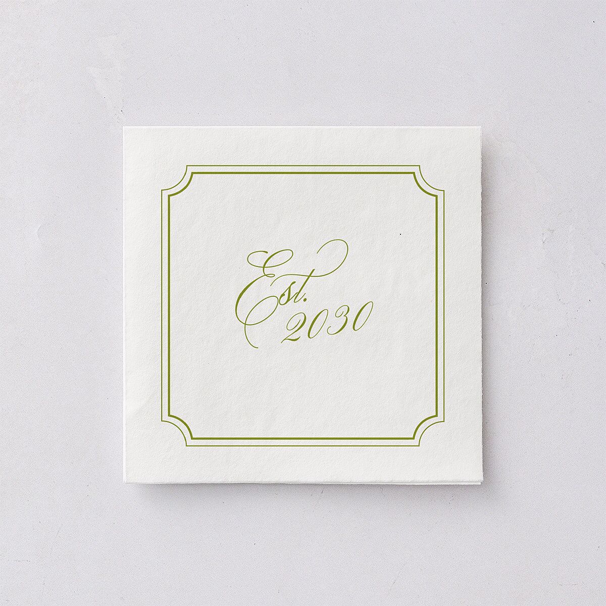 We're Getting Married Cocktail Napkins Deep Olive Napkin Uncoined