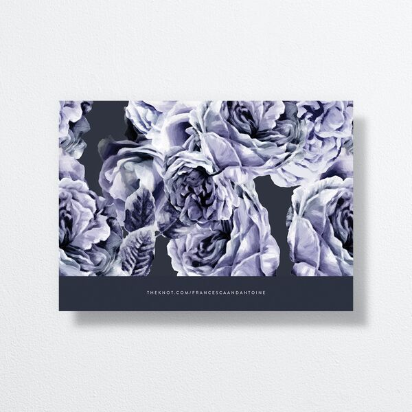 Rose Garden Save The Date Cards by Vera Wang back in Blue